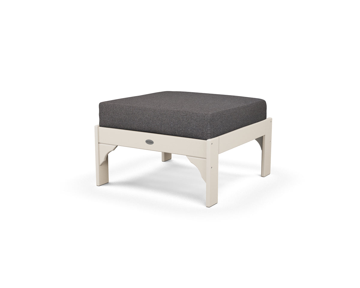 POLYWOOD Vineyard Deep Seating Ottoman in Sand / Ash Charcoal