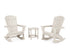 POLYWOOD Nautical Curveback 3-Piece Adirondack Rocking Chair Set in Sand