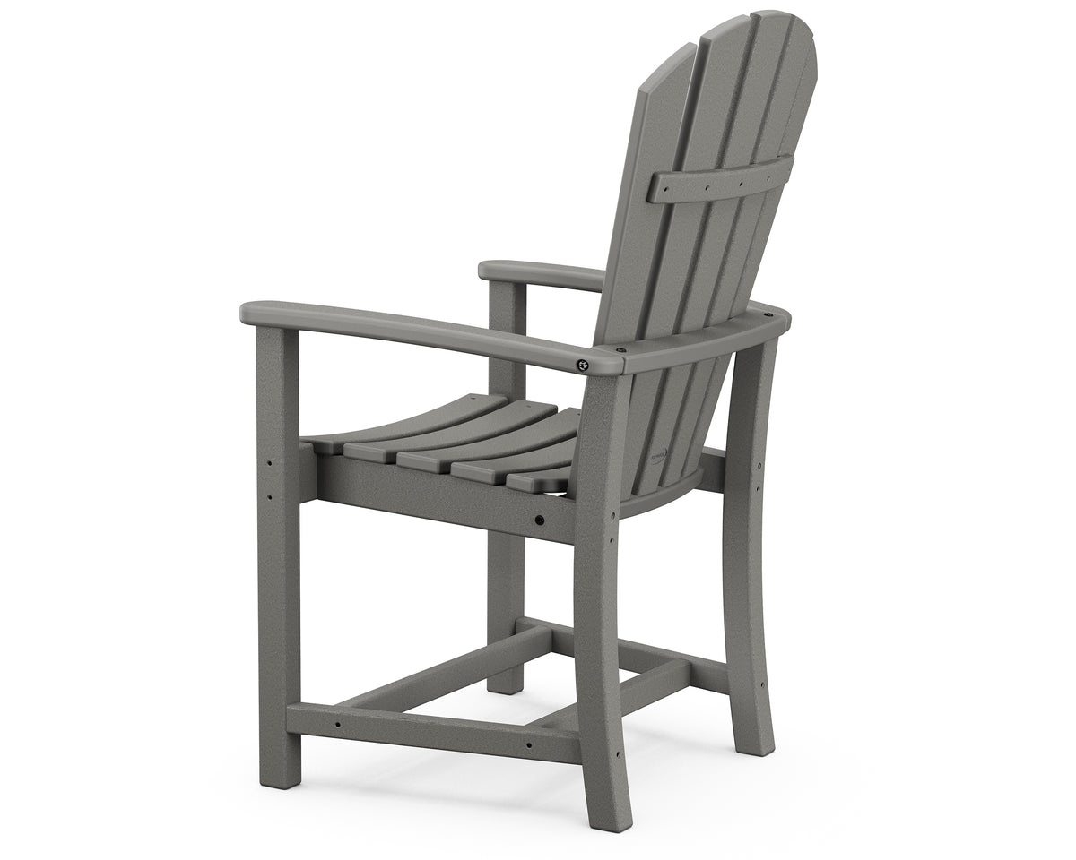 Angled view of the POLYWOOD Palm Coast Dining Chair in Slate Grey