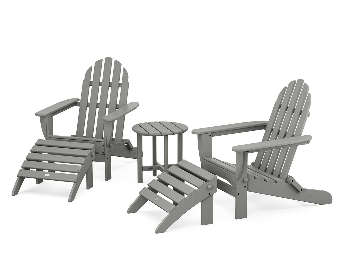 POLYWOOD Classic Adirondack 5-Piece Casual Set in Slate Grey