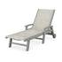 POLYWOOD Coastal Chaise with Wheels in Slate Grey / Birch