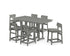POLYWOOD Modern Studio Urban Lowback Counter Chair 7-Piece Set in Slate Grey