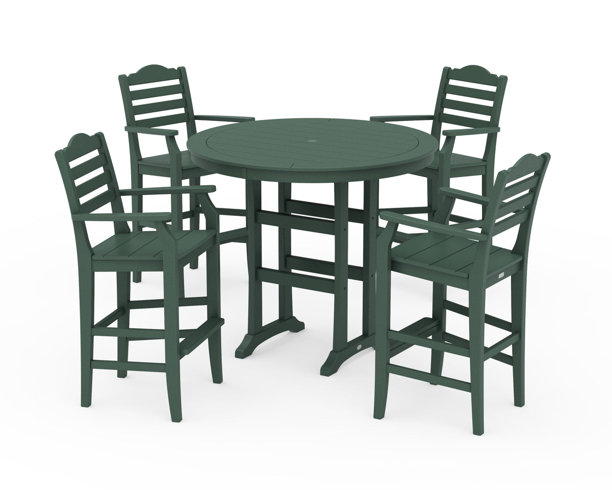 POLYWOOD Savannah 5-Piece Round Bar Set in Green