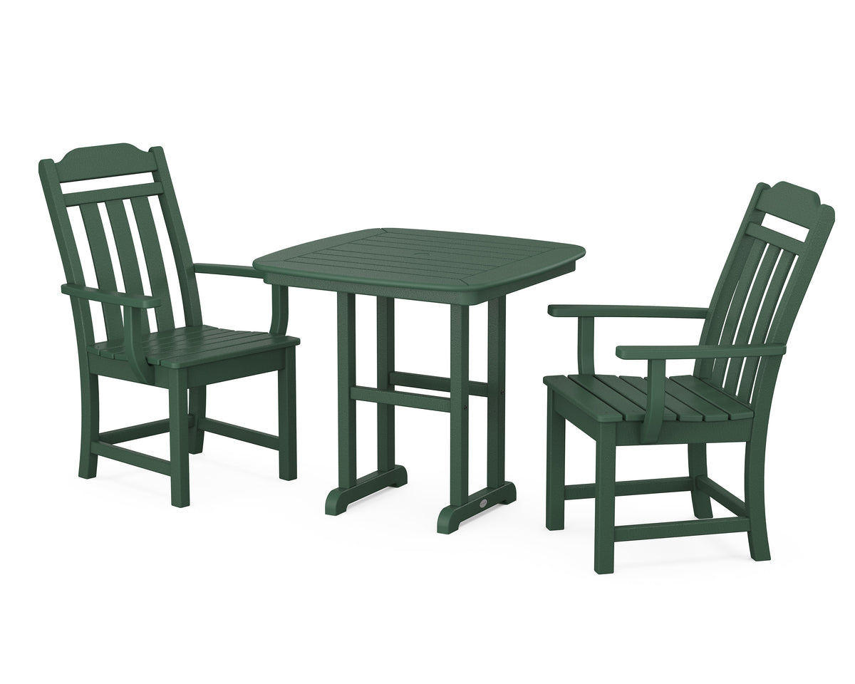 POLYWOOD Cottage 3-Piece Dining Set in Green