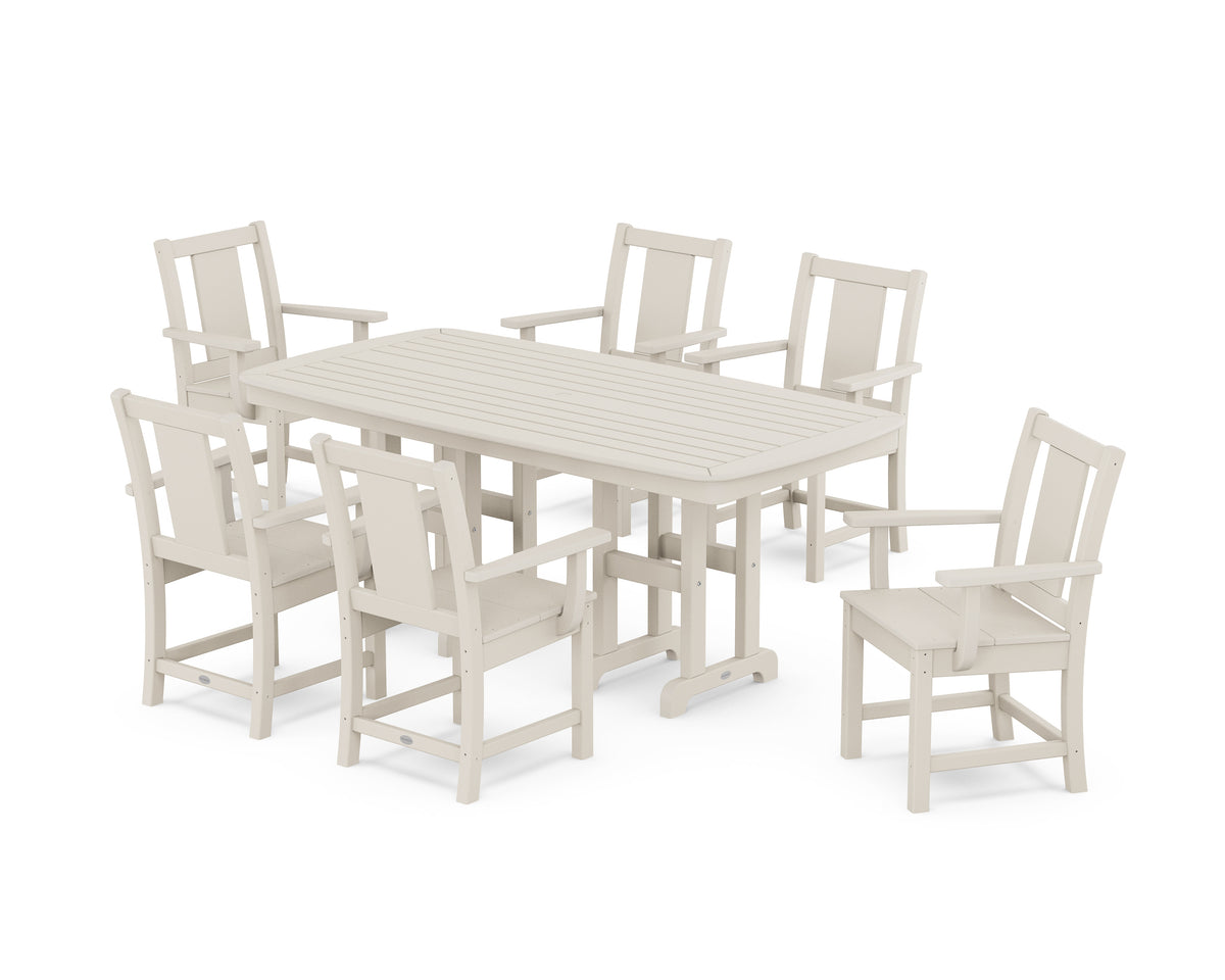 POLYWOOD Prairie Arm Chair 7-Piece Dining Set in Sand