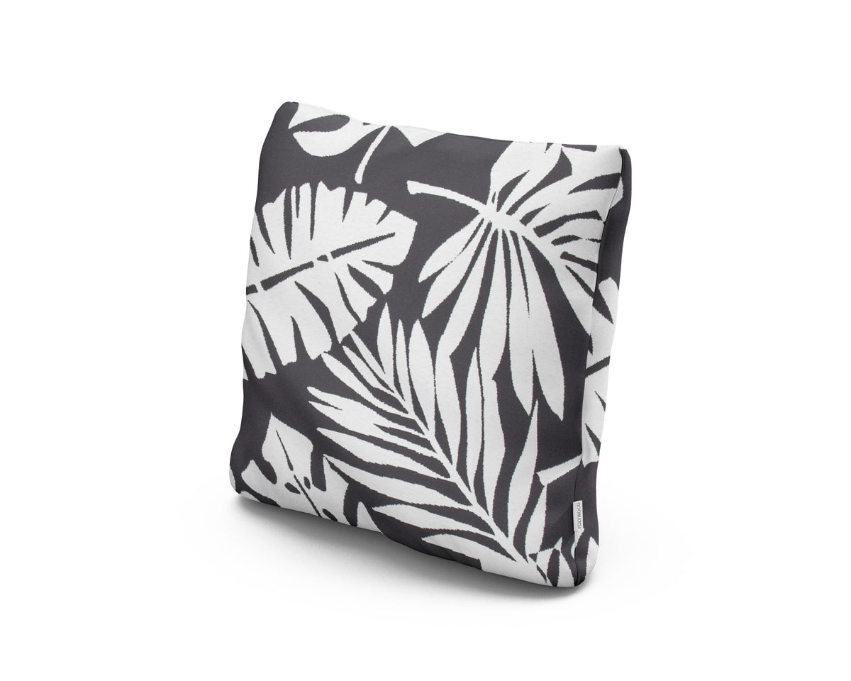 POLYWOOD 18" Outdoor Throw Pillow in Leaf Carbon
