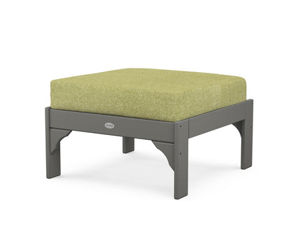 POLYWOOD Vineyard Deep Seating Ottoman in Slate Grey / Chartreuse Boucle