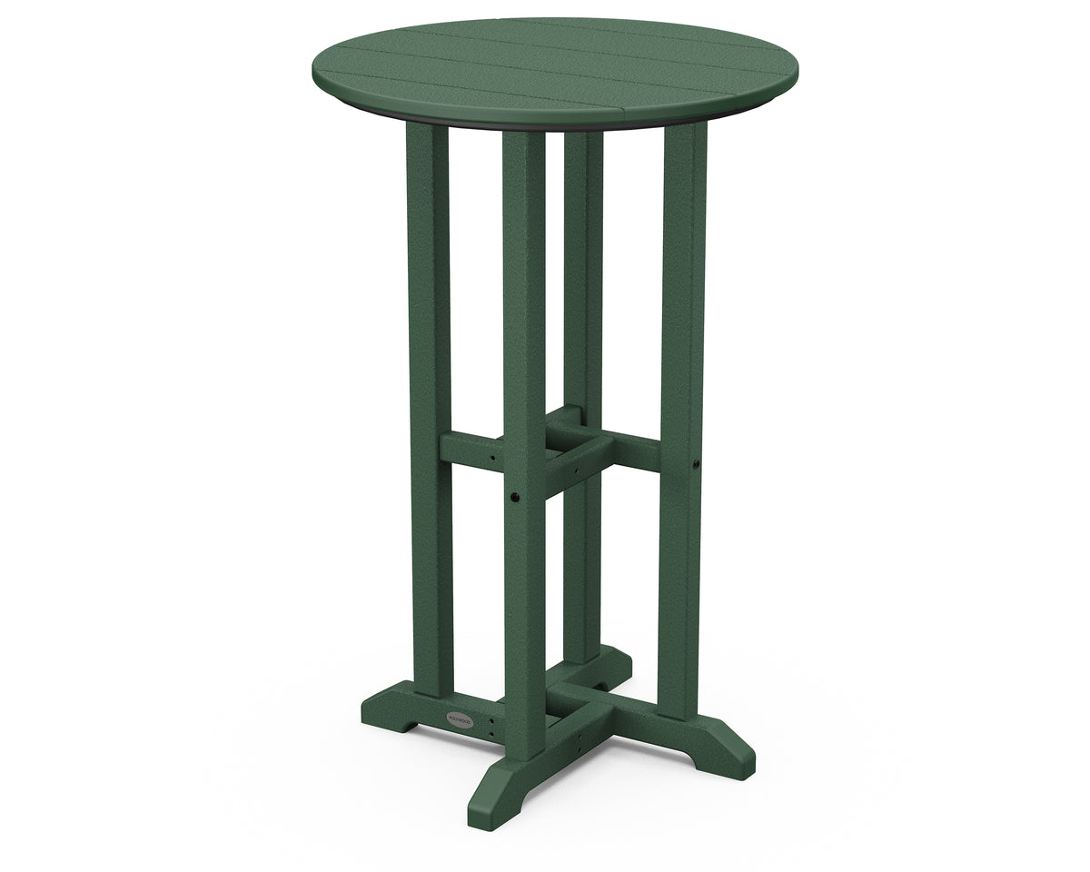 POLYWOOD 24" Round Farmhouse Counter Bistro Table in Green