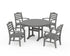 POLYWOOD Savannah 5-Piece Round Dining Set with Trestle Legs in Slate Grey
