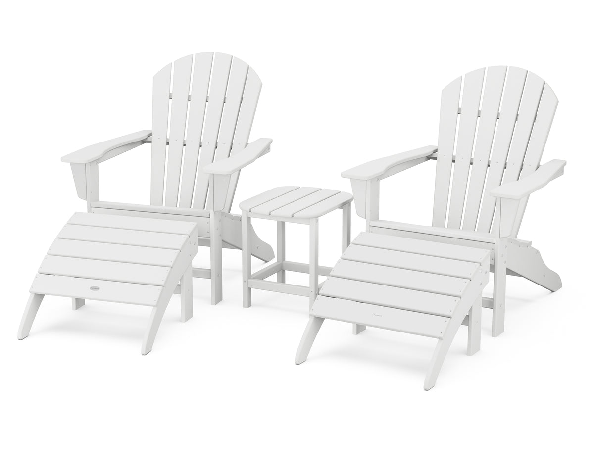 POLYWOOD South Beach Adirondack 5-Piece Set in White