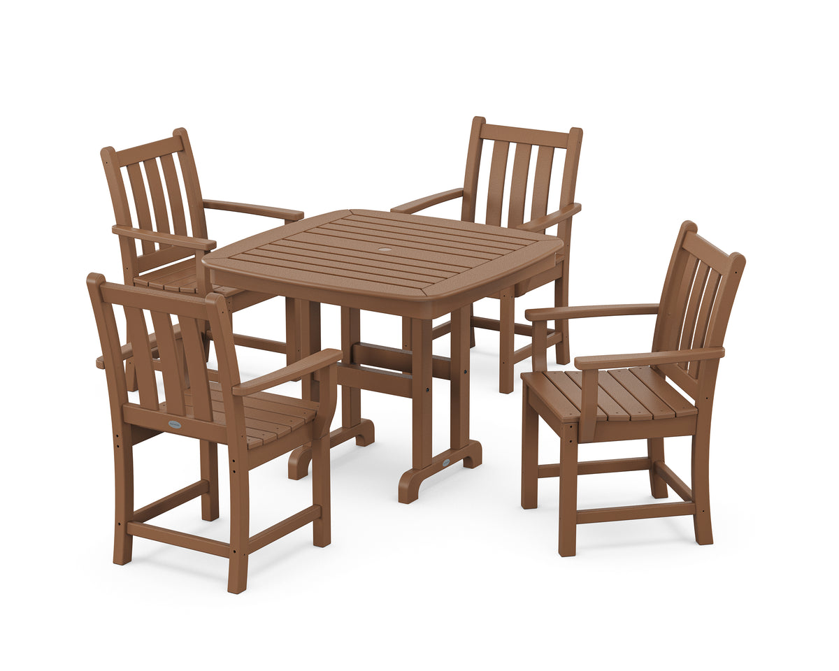 POLYWOOD Traditional Garden 5-Piece Dining Set in Teak