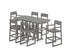 POLYWOOD EDGE 7-Piece Farmhouse Bar Set in Slate Grey