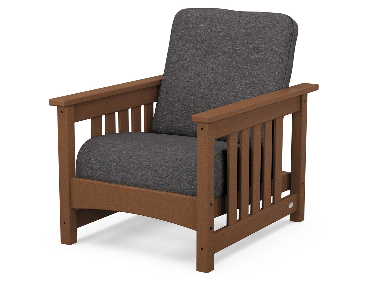 POLYWOOD Club Mission Chair in Teak / Ash Charcoal
