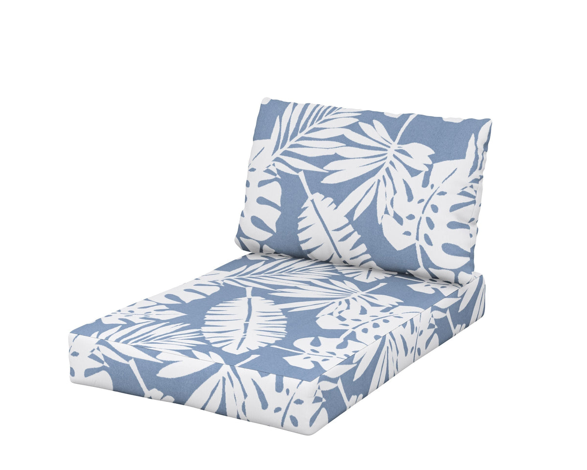 POLYWOOD Daybed Swing Seat/Back Cushion in Leaf Sky Blue
