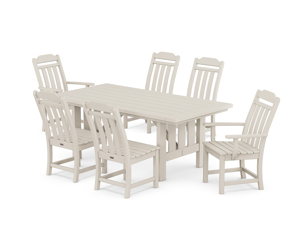 POLYWOOD Cottage 7-Piece Dining Set with Mission Table in Sand