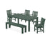 POLYWOOD Oxford 6-Piece Parsons Dining Set with Bench in Green