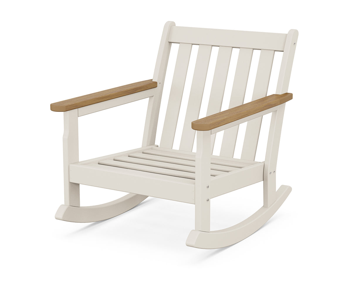 POLYWOOD Vineyard Deep Seating Rocking Chair Frame in Sand / Natural