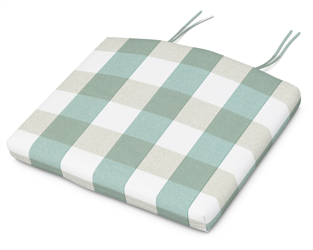 POLYWOOD Standard Seat Cushion 18.5"D x 24"W x 2.5"H in Buffalo Plaid Glacier Spa
