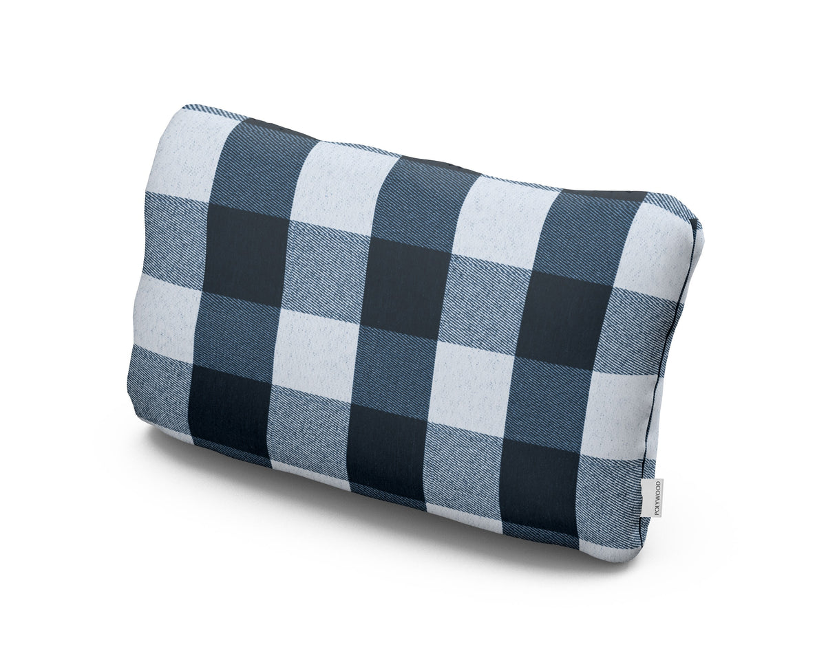 POLYWOOD Outdoor Lumbar Pillow in Buffalo Plaid Marine Indigo