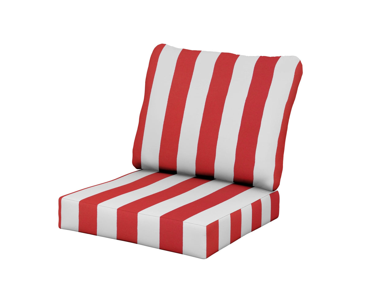POLYWOOD Classics Seat/Back Cushion Set in Cabana Stripe Crimson