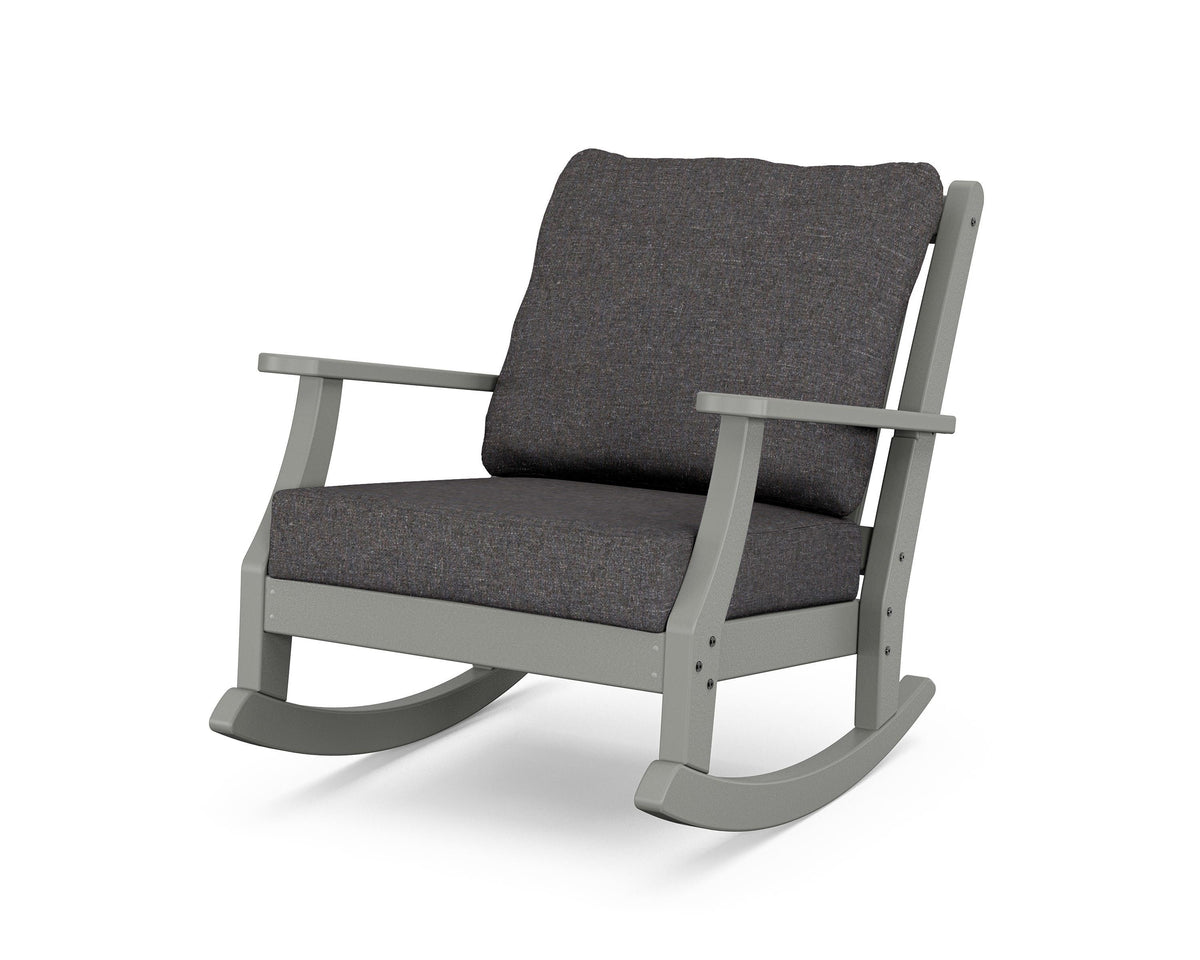 POLYWOOD Wovendale Deep Seating Rocking Chair in Slate Grey / Ash Charcoal