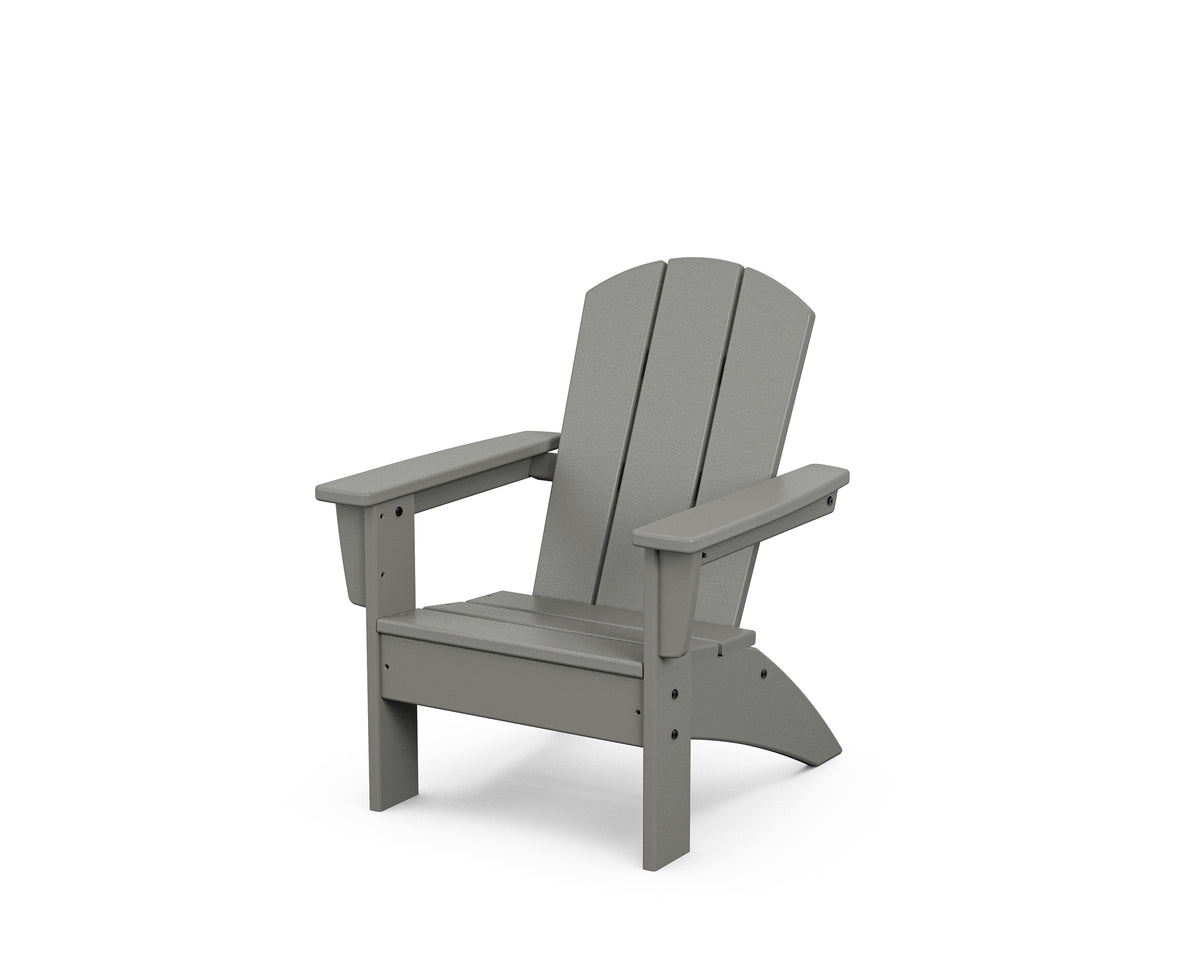 POLYWOOD Kids Nautical Adirondack Chair in Slate Grey