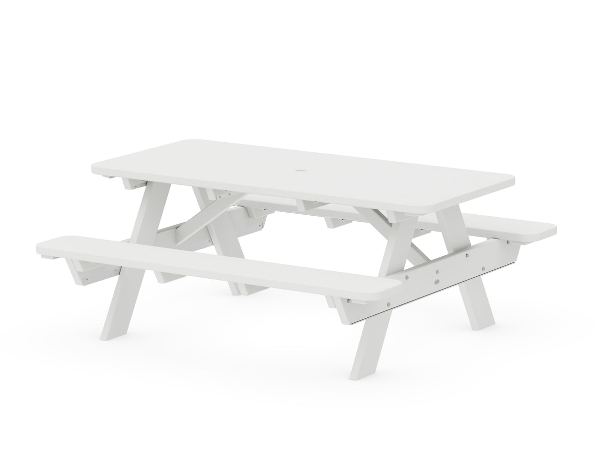 POLYWOOD Park 72" Picnic Table in White