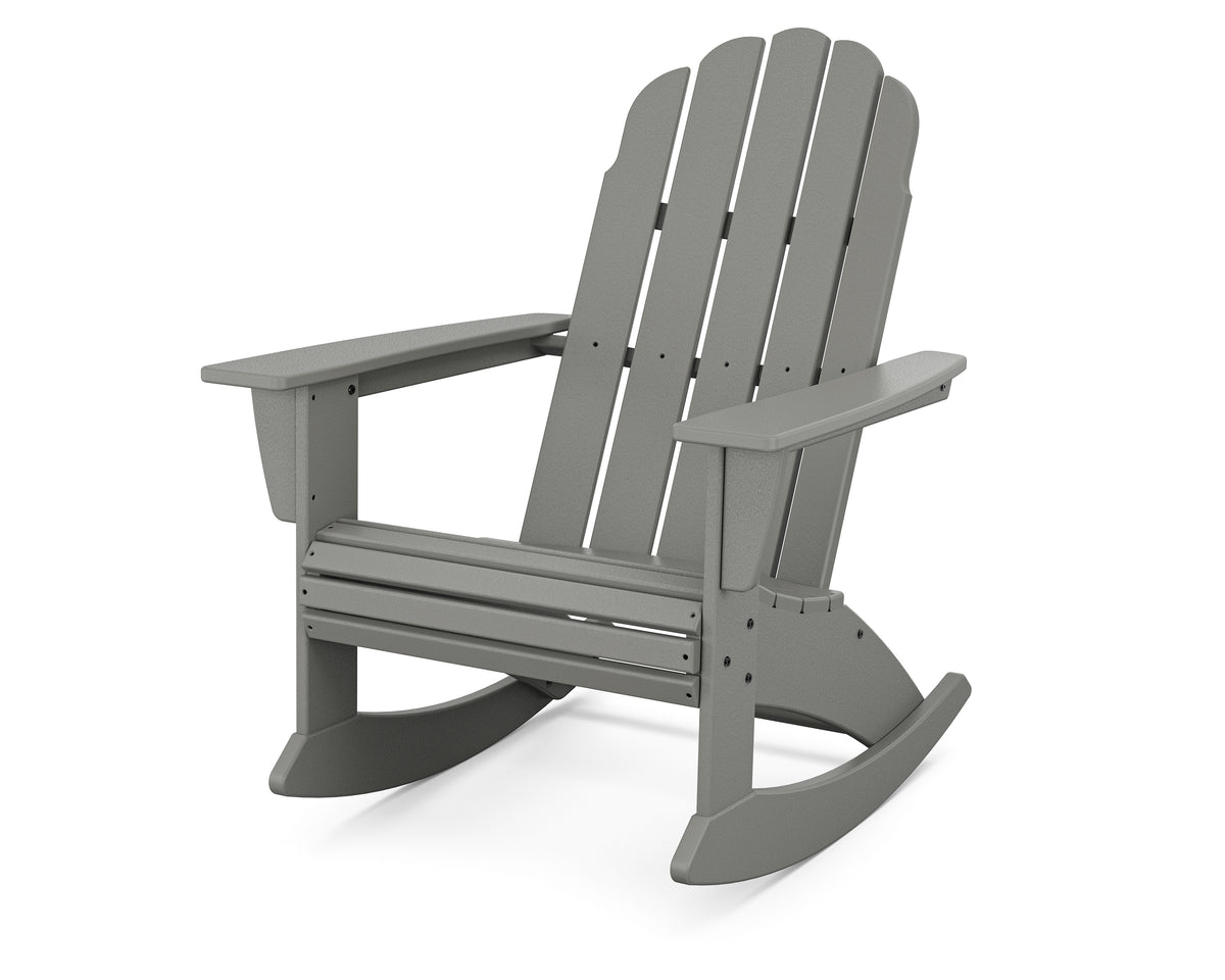 POLYWOOD Vineyard Curveback Adirondack Rocking Chair in Slate Grey