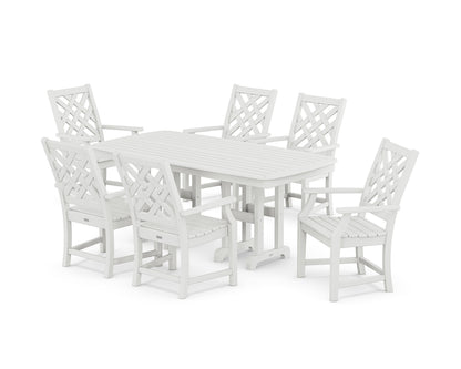 POLYWOOD Wovendale Arm Chair 7-Piece Dining Set in White