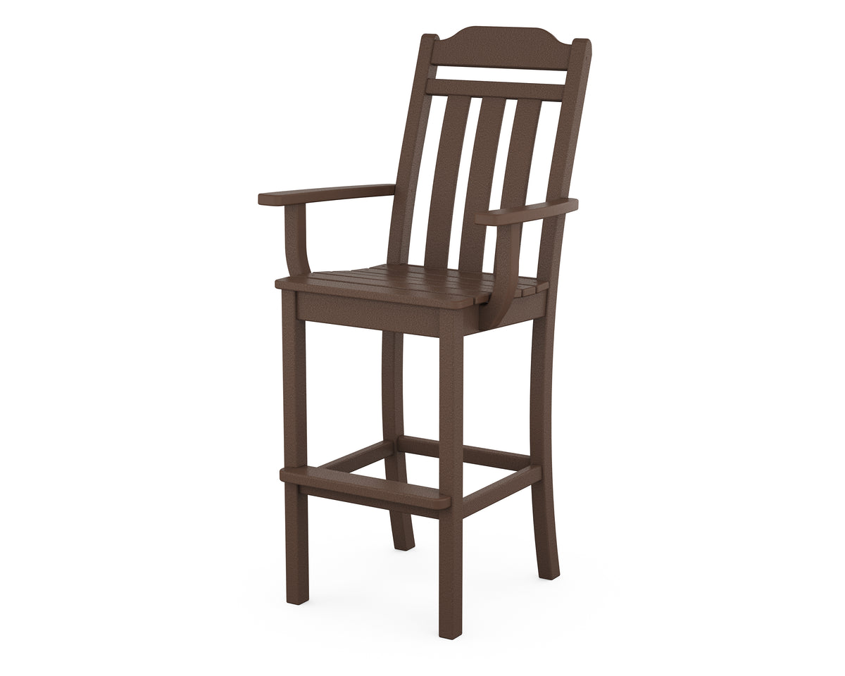 POLYWOOD Cottage Bar Arm Chair in Mahogany