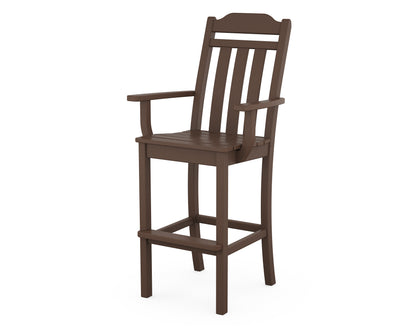 POLYWOOD Cottage Bar Arm Chair in Mahogany