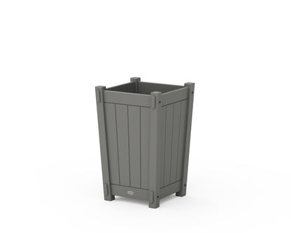 POLYWOOD Vineyard Tapered Square Short Planter Box in Slate Grey