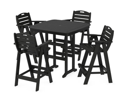 POLYWOOD Nautical 5-Piece Bar Set in Black