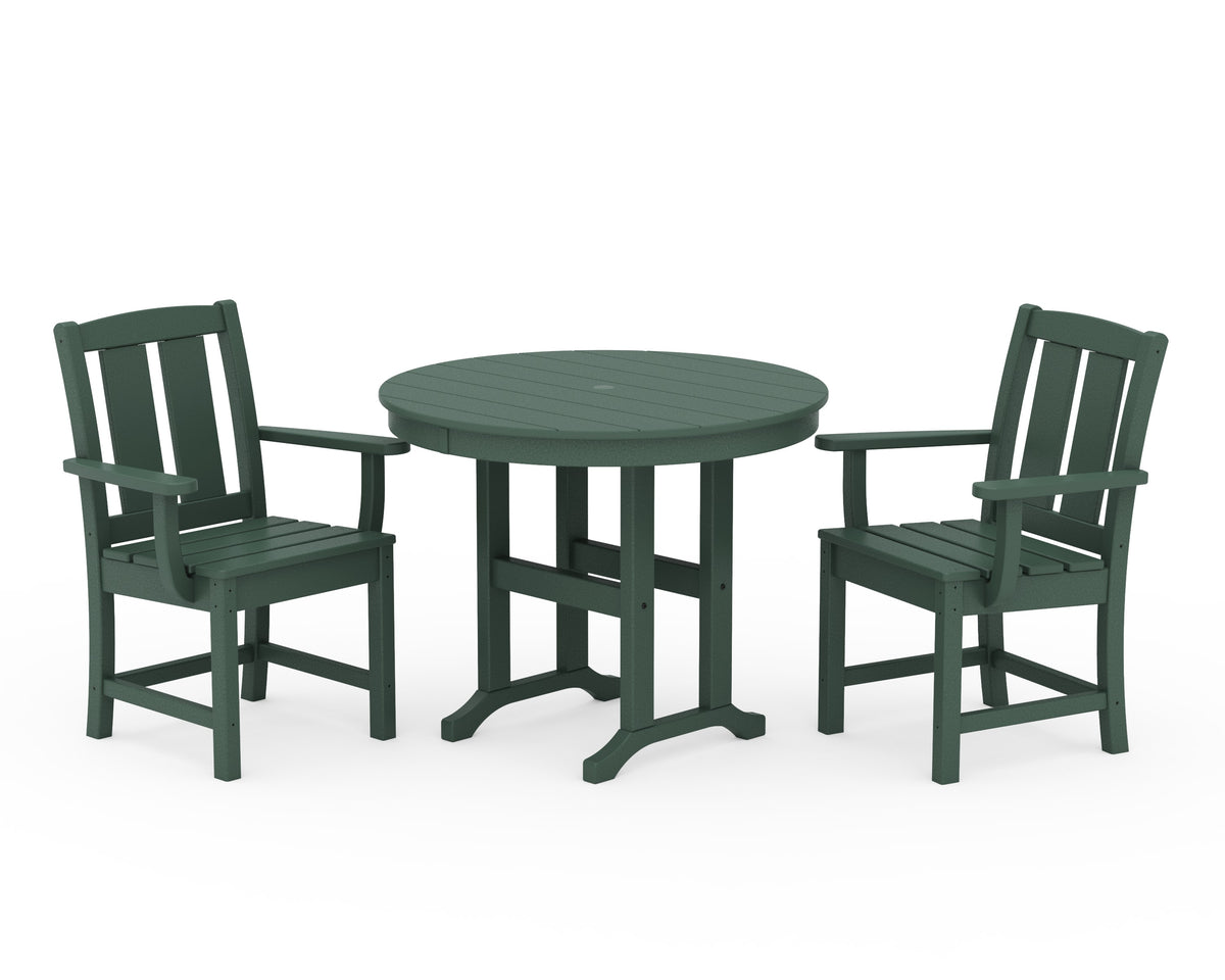 POLYWOOD Mission 3-Piece Farmhouse Dining Set in Green