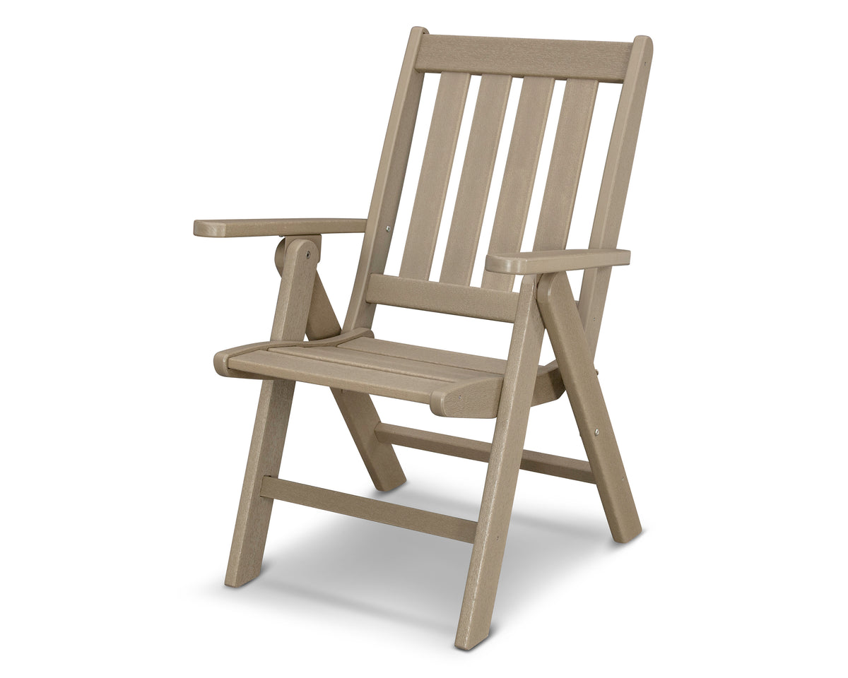 POLYWOOD Vineyard Folding Dining Chair in Vintage Sahara