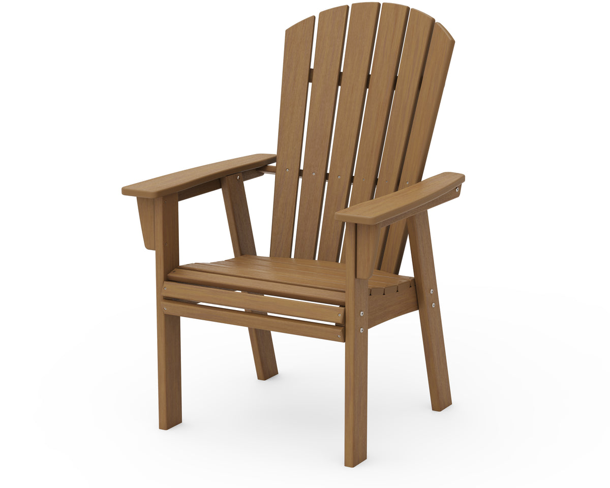 POLYWOOD Nautical Curveback Adirondack Dining Chair in Natural