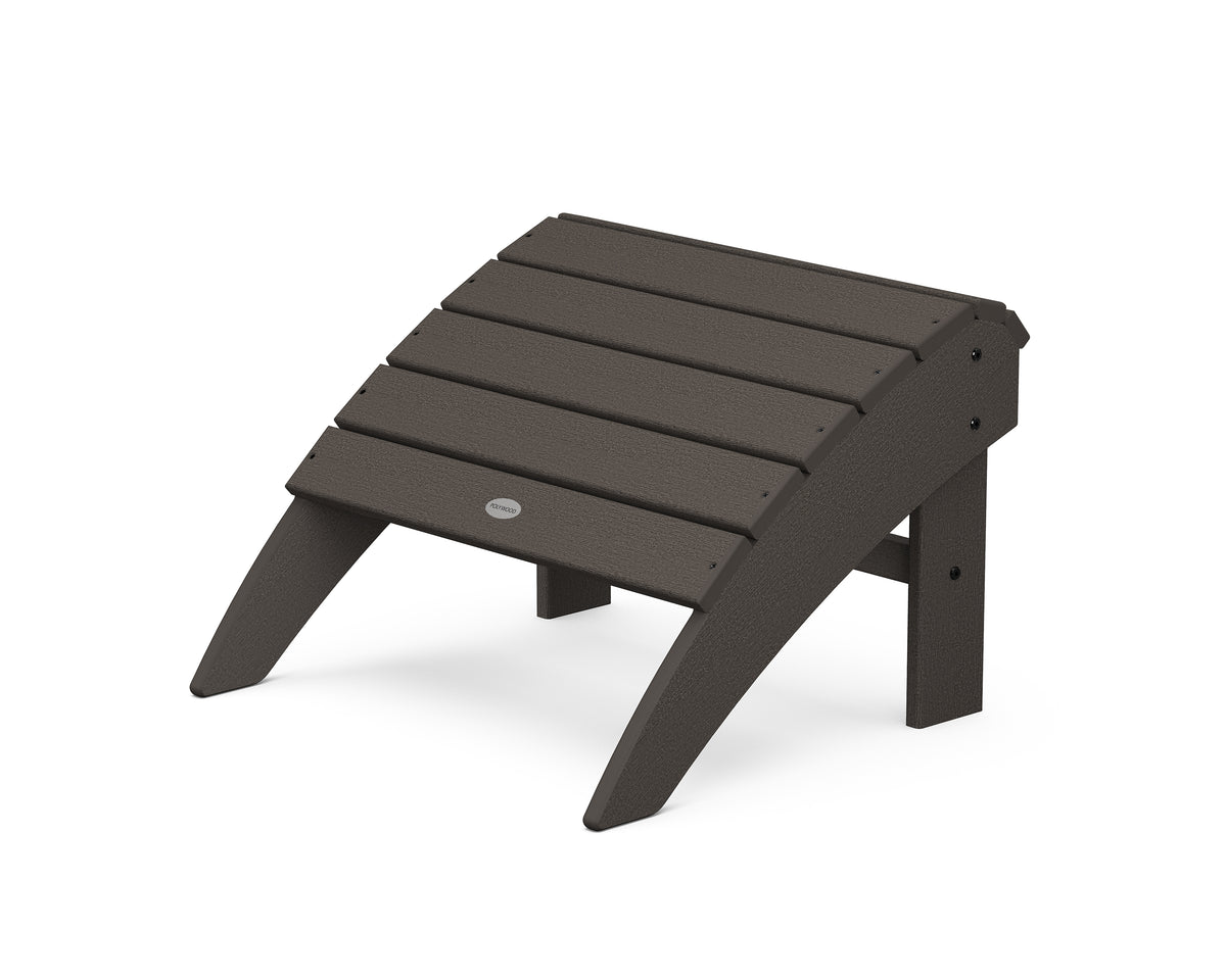 POLYWOOD Vineyard Curveback Adirondack Ottoman in Vintage Coffee