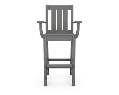 Additional angle of the POLYWOOD Oxford Bar Arm Chair in Slate Grey