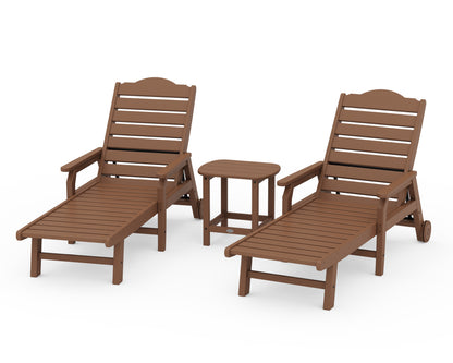 POLYWOOD Draper James Savannah 3-Piece Chaise Lounge Set in Teak