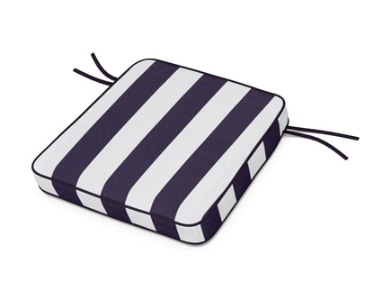 POLYWOOD Acadia Dining Arm Seat Cushion in Cabana Stripe Navy
