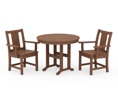 POLYWOOD Prairie 3-Piece Farmhouse Dining Set in Teak