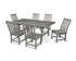 POLYWOOD Vineyard 7-Piece Rustic Farmhouse Side Chair Dining Set in Slate Grey