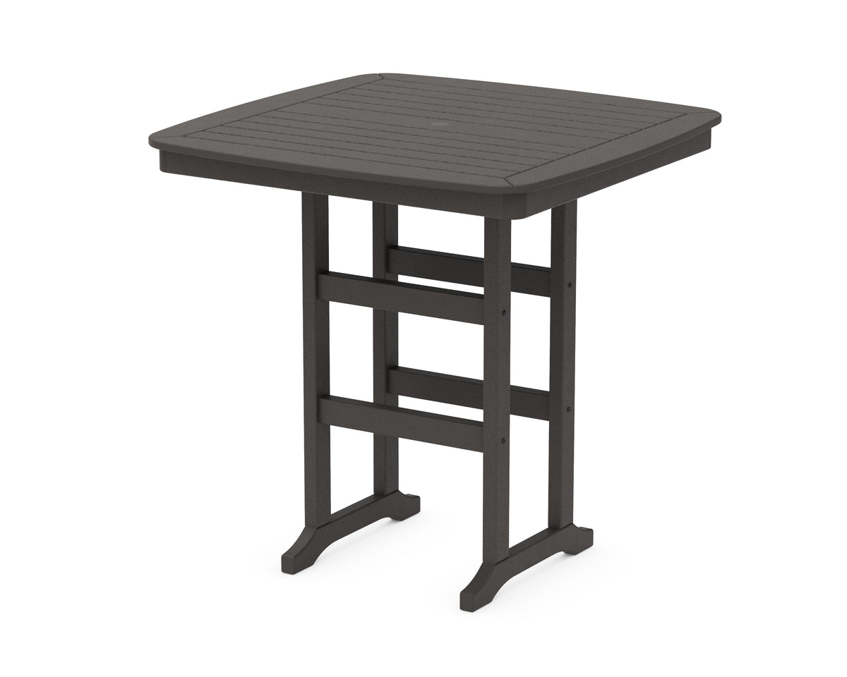 POLYWOOD Nautical 44" Bar Table in Vintage Coffee