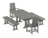 POLYWOOD Modern Adirondack 5-Piece Farmhouse Dining Set with Trestle Legs in Slate Grey
