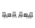 POLYWOOD Chinoiserie 6-Piece Chaise Set with Umbrella Stand Accent Table in Slate Grey