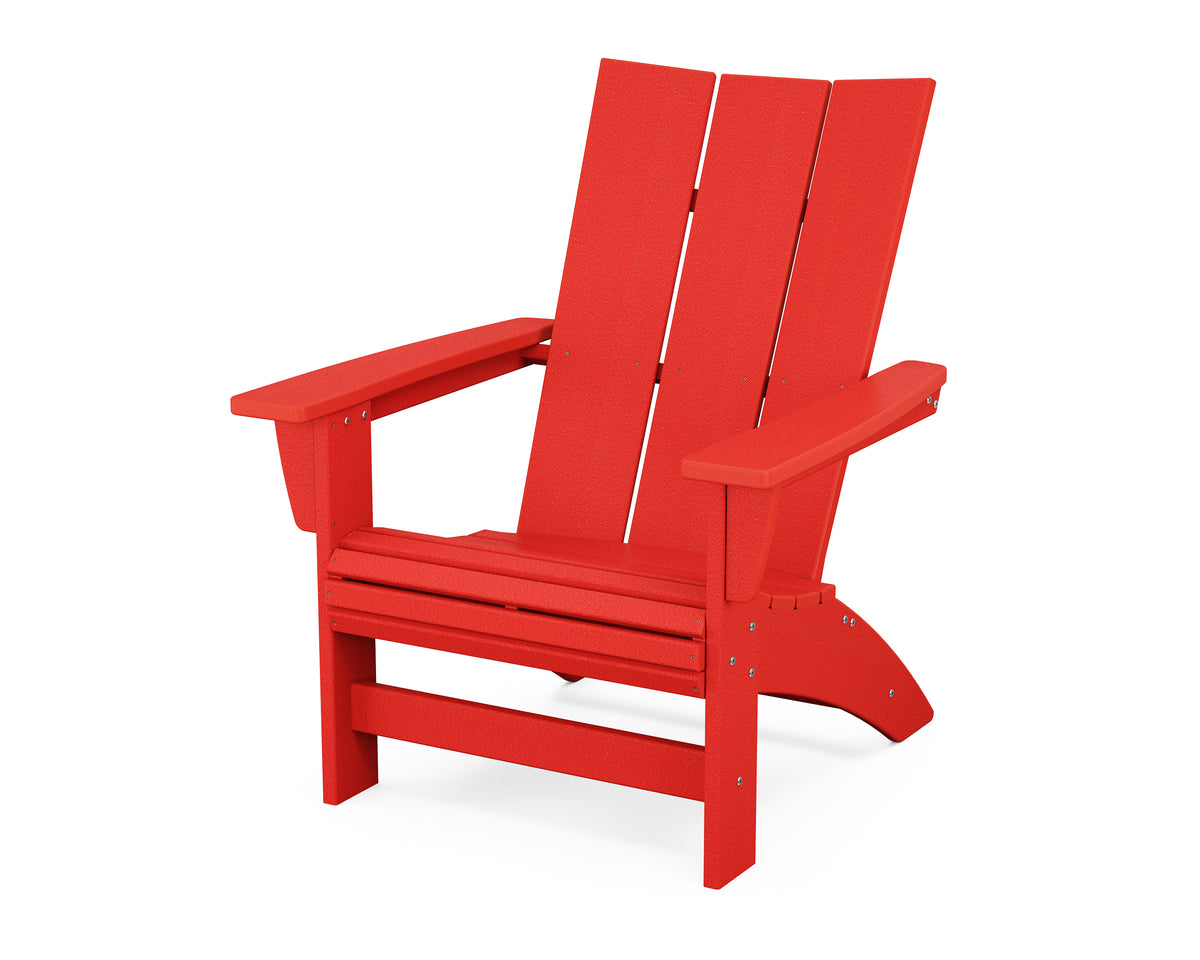 POLYWOOD Modern Grand Adirondack Chair in Sunset Red