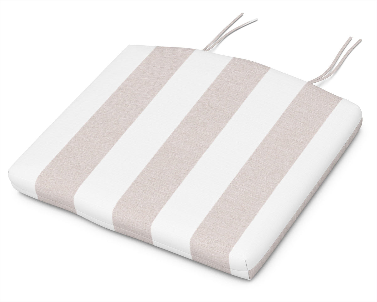 POLYWOOD Standard Seat Cushion 18"D x 22"W x 2.5"H in Cabana Stripe Dune Burlap