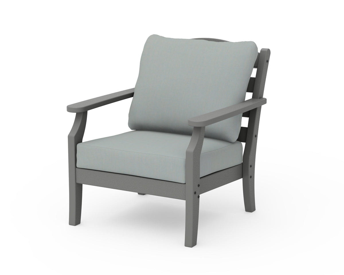 POLYWOOD Savannah Deep Seating Chair in Slate Grey / Spa