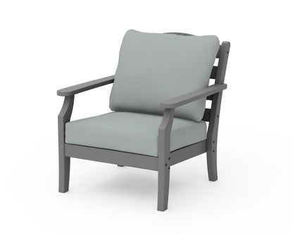 POLYWOOD Savannah Deep Seating Chair in Slate Grey / Spa