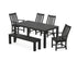 POLYWOOD Vineyard 6-Piece Parsons Dining Set with Bench with Vineyard Dining Side Chair in Black